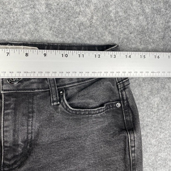 Free People Jeans Size 26 Cropped Black Washed Faded Fray Raw Hem - Picture 2 of 8